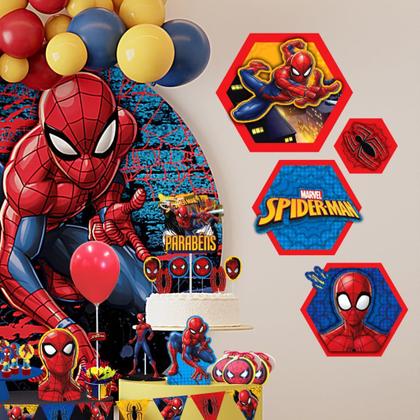 Imagem de Topo de bolo Homem aranha topper , kit completo decoração