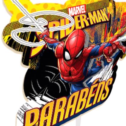 Imagem de Topo de bolo Homem aranha topper , kit completo decoração