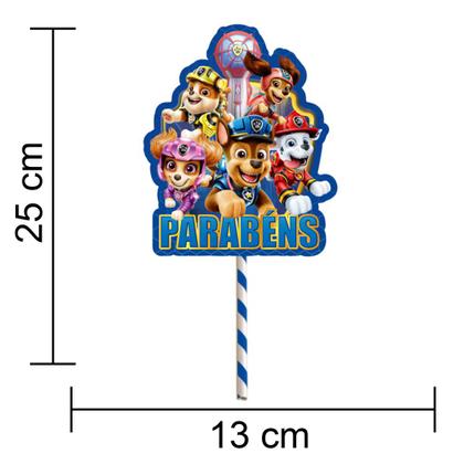 Imagem de Topo de bolo Patrulha canina, kit completo 7 peças/topo de bolo personalizado em EVA