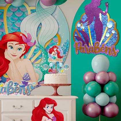 Imagem de Topo de bolo princesa Ariel topper decoração festa aniversár