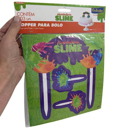 Imagem de Topo Topper de bolo Festa Slime Festcolor - Inspire sua Festa Loja