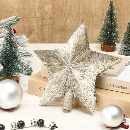Imagem de Topper de árvore de Natal Threehoney Star 21 cm Champagne Gold