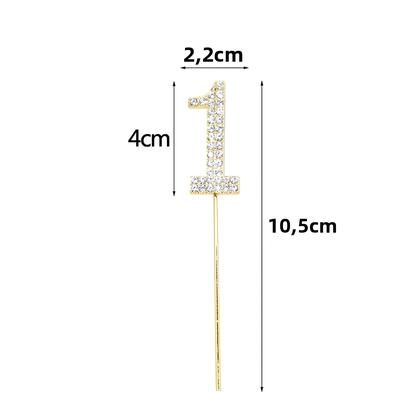 Imagem de Topper De Bolo Com Números Em Strass Brilhante Dourado Prateado Para Chá De Bebê Aniversário