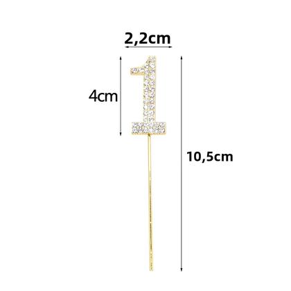 Imagem de Topper De Bolo Com Números Em Strass Brilhante Dourado Prateado Para Chá De Bebê Aniversário