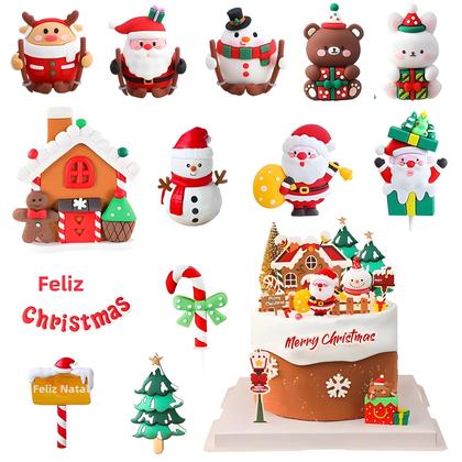 Imagem de Topper de Bolo de Natal com Papai Noel - Decoração para Bolos e Cupcakes (2024/2025)