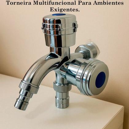 Imagem de Torneira 2 em 1 Cromada Com Saída Filtro E Máquina De Lavar Roupa