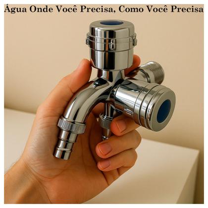 Imagem de Torneira 2 em 1 Cromada Com Saída Filtro E Máquina De Lavar Roupa