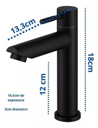 Imagem de Torneira Bancada Escovada Fosco para Banheiro Água Fria 1/4
