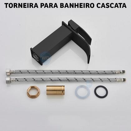 Imagem de Torneira Banheiro Cascata Baixa Quadrada Monocomando