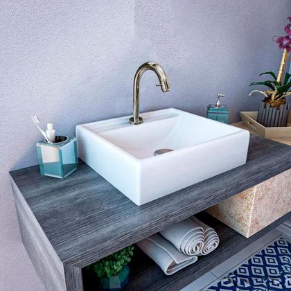 Imagem de Torneira Banheiro de Mesa Link Angular Baixa Metal Cromado