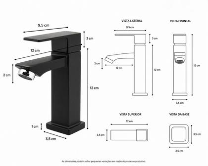 Imagem de Torneira banheiro/lavabo/pia Luxo Preto - Smart Norte