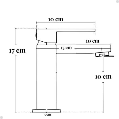 Imagem de Torneira banheiro misturador monocomando lavatório quadrada cromada bica baixa lavabo