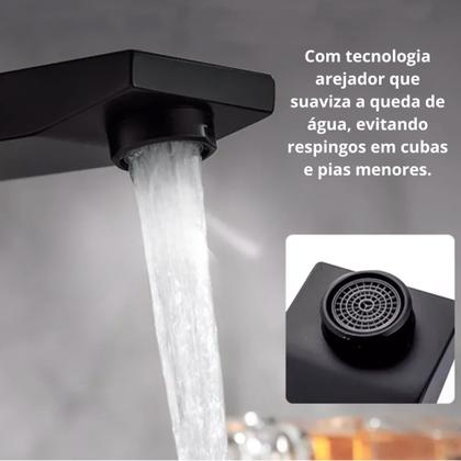 Imagem de Torneira black abs monocomando com misturador água quente e fria para cubas e pias sofisticadas