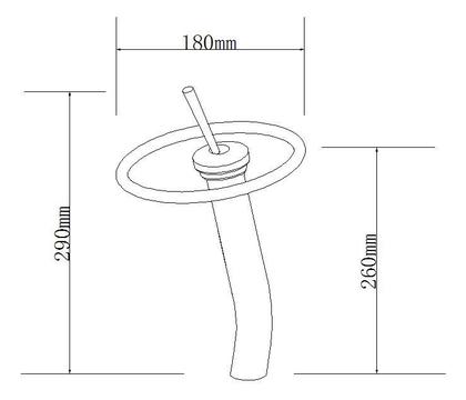 Imagem de Torneira Cascata Alta Glass Prizi Vermelha