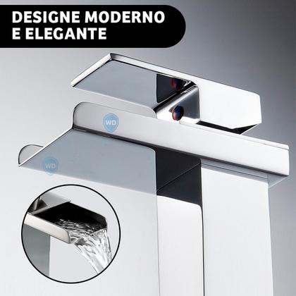 Imagem de Torneira Cascata Banheiro Monocomando Lavabo Quente E Fria