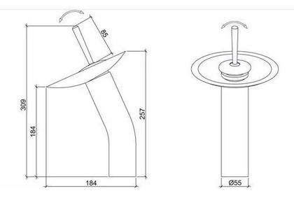 Imagem de Torneira Cascata Monocomando Waterfal De Vidro - Bica Alta