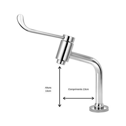 Imagem de Torneira Clinica Hospitalar Mesa Alavanca Cotovelo Bica Baixa Metal 