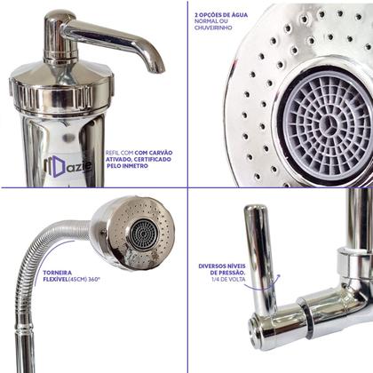 Imagem de Torneira Com Filtro Cozinha Parede Gourmet Abs