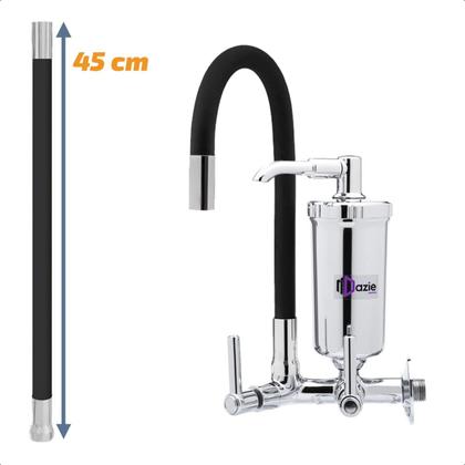 Imagem de Torneira Com Filtro Cozinha Parede Gourmet Emborrachada Bica Flexível Móvel Abs