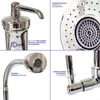 Imagem de Torneira Com Filtro Gourmet Cozinha Bancada 1/4 Volta Flexível