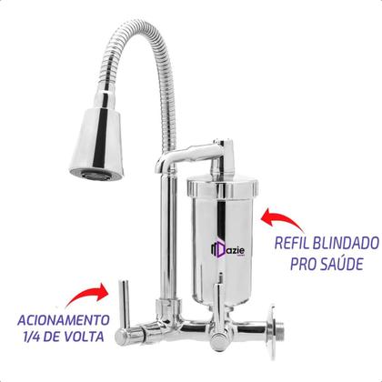 Imagem de Torneira Com Filtro Gourmet Parede Cone 1/4 de volta