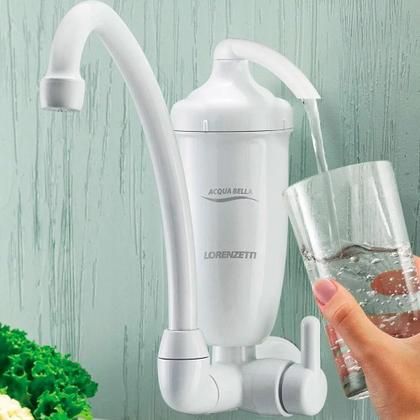 Imagem de Torneira com Filtro Para Cozinha Acqua Bella Purificador Torneira de Parede Branca Lorenzetti