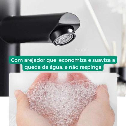 Imagem de Torneira Cozinha Banheiro Lavabo Lavatório Bancada Pia Moderna Preto Fosco Água Fria Cuba Média