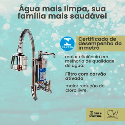 Imagem de Torneira Cozinha Com Filtro Gourmet Parede Articulada Inox Cromada GW