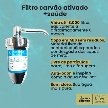 Imagem de Torneira Cozinha Com Filtro Gourmet Parede Articulada Inox Cromada GW