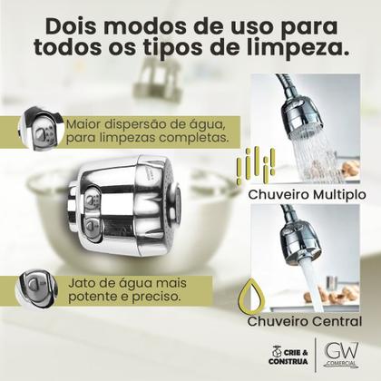Imagem de Torneira Cozinha Com Filtro Gourmet Parede Articulada Inox Cromada GW