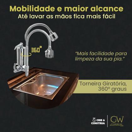 Imagem de Torneira Cozinha Com Filtro Gourmet Parede Articulada Inox Cromada GW