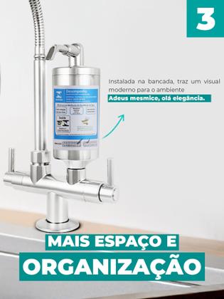 Imagem de Torneira Cozinha com Filtro Para Pia Bancada Mesa Bica Flexível Móvel em Abs Cromado