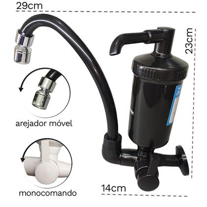 Imagem de Torneira Cozinha Filtro Purificador de Água de Parede Bica Móvel Monocomando Pia Preta