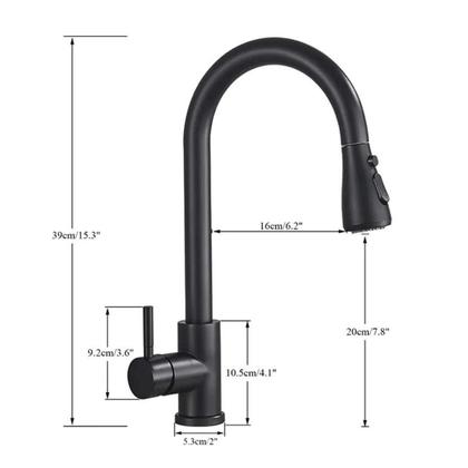 Imagem de Torneira cozinha gourmet black extensível água quente e fria