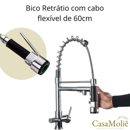 Imagem de Torneira Cozinha Gourmet Inox Prata c/ Monocomando