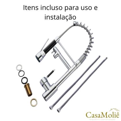 Imagem de Torneira Cozinha Gourmet Inox Prata c/ Monocomando