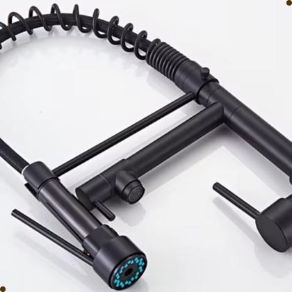 Imagem de Torneira cozinha gourmet misturador monocomando flexível preto fosco black bancada vip