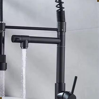 Imagem de Torneira cozinha gourmet misturador monocomando flexível preto fosco black bancada vip