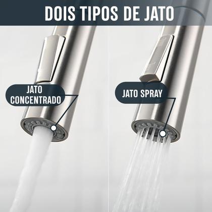 Imagem de Torneira Cozinha Gourmet Misturador Monocomando Prata Extensora