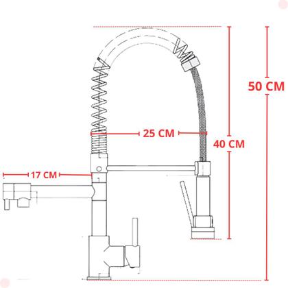 Imagem de Torneira cozinha gourmet misturador monocomando vip spray metal cromada