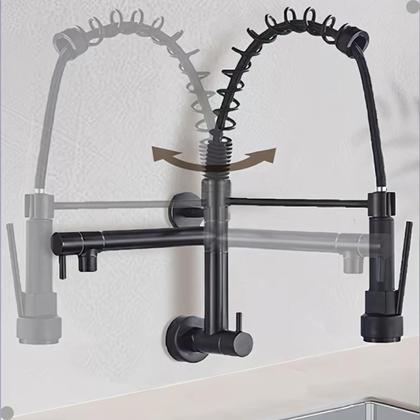 Imagem de Torneira cozinha gourmet monocomado vip de parede preto fosco