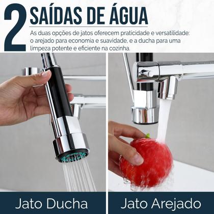 Imagem de Torneira Cozinha Gourmet Monocomando Com Spray Extensor