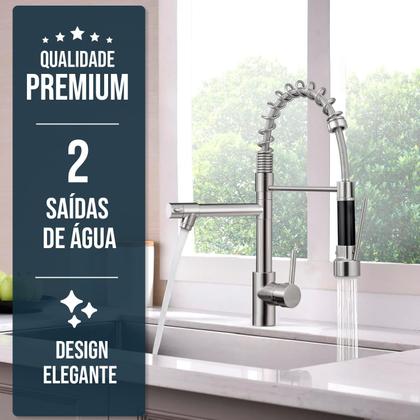 Imagem de Torneira Cozinha Gourmet Monocomando Com Spray Extensor