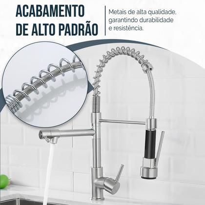 Imagem de Torneira Cozinha Gourmet Monocomando Com Spray Extensor