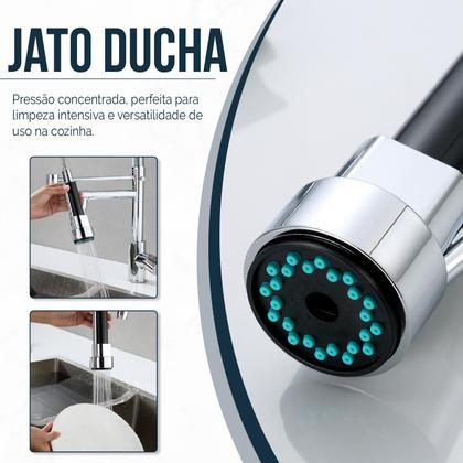 Imagem de Torneira Cozinha Gourmet Monocomando Com Spray Extensor