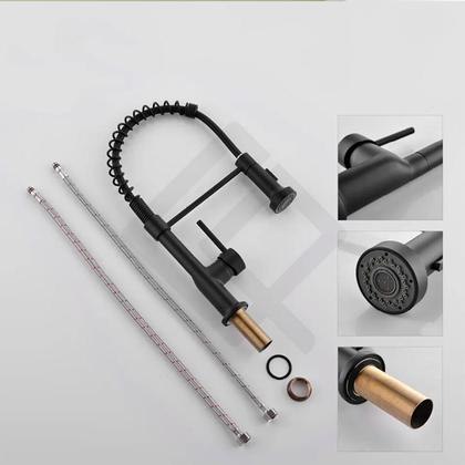 Imagem de Torneira Cozinha Gourmet Monocomando Ducha Extensível Luxo Misturador Inox 304 Escovado Bancada Flexia Com Garantia