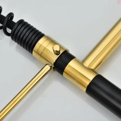 Imagem de Torneira cozinha gourmet monocomando misturador flexível bancada spray preto e dourado vip