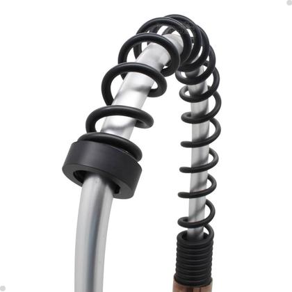 Imagem de Torneira cozinha gourmet monocomando misturador flexível bancada spray preto e dourado vip