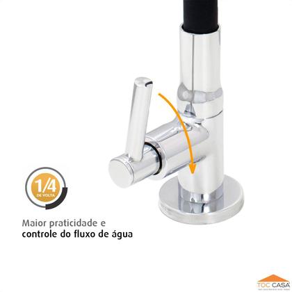 Imagem de Torneira Cozinha Mesa Silicone Preto C62 Arejador Fixo Latão