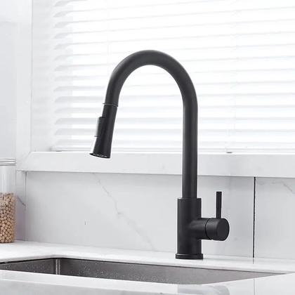 Imagem de Torneira Cozinha Monocomando Gourmet Ducha Extensível Preta
